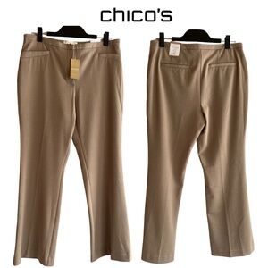 Chico's Wide-Legged Trousers Women's Size 1.5 S or 10 S Taupe